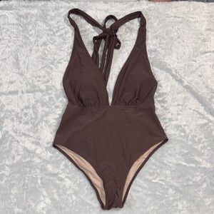 Cupshe Chocolate Brown One-Piece Swimsuit